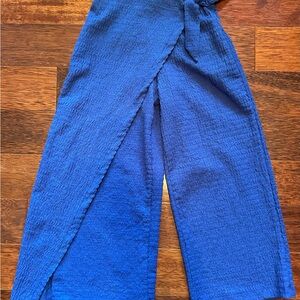 Zara Textured Royal Blue Pants